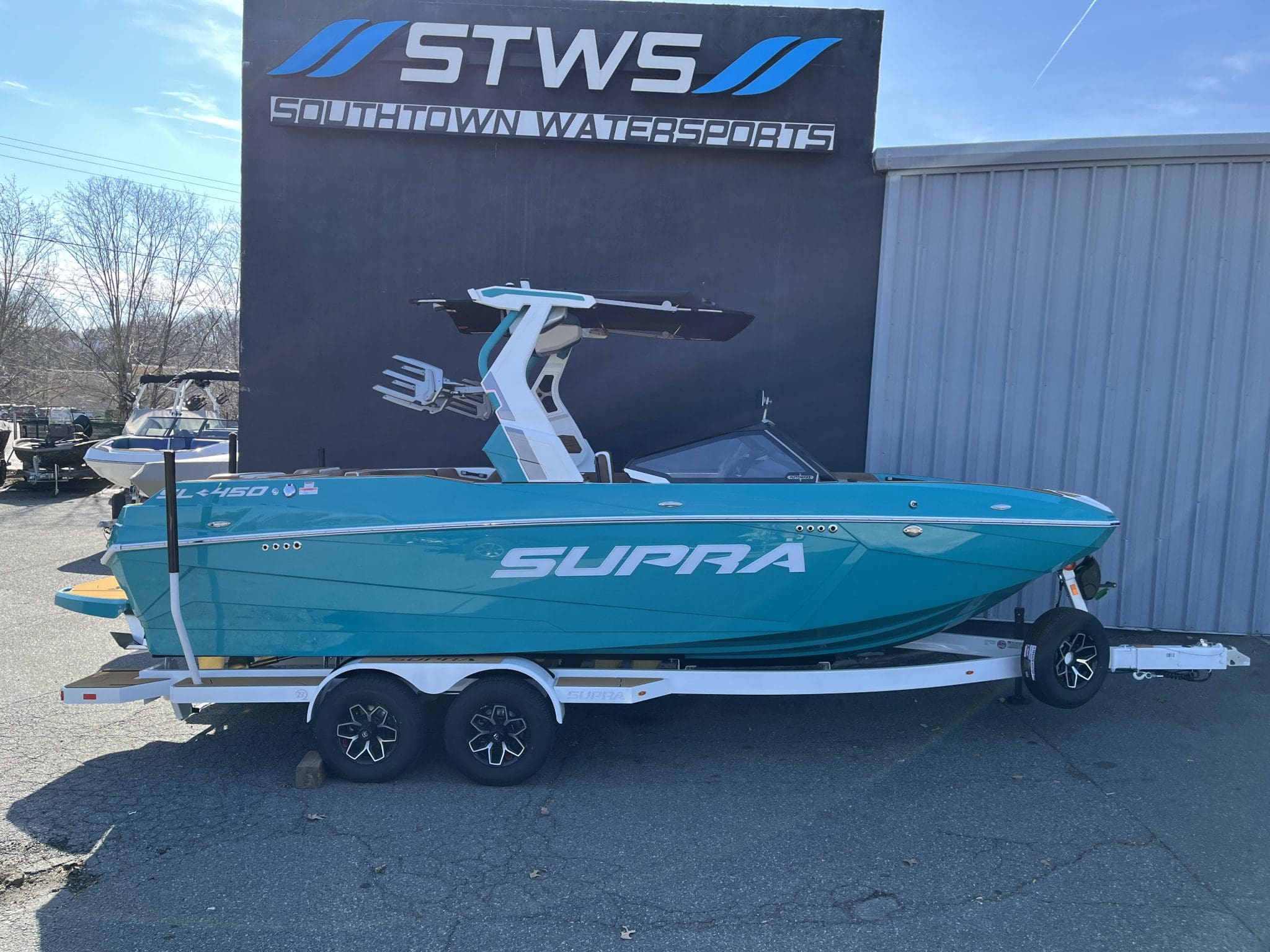 2026 - Supra - SL 450 - boat - Cyanic Mist / Tan - SouthTown Watersports - Charlotte, NC - featured image